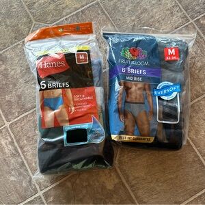 Mens Briefs Mid Rise Underwear Soft/Breathable Hanes & Fruit of the Loom 8 Pairs